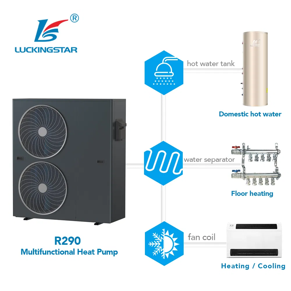 Multifunctional R290 Heat Pump Water Heater for House Heating Cooling Hot Water