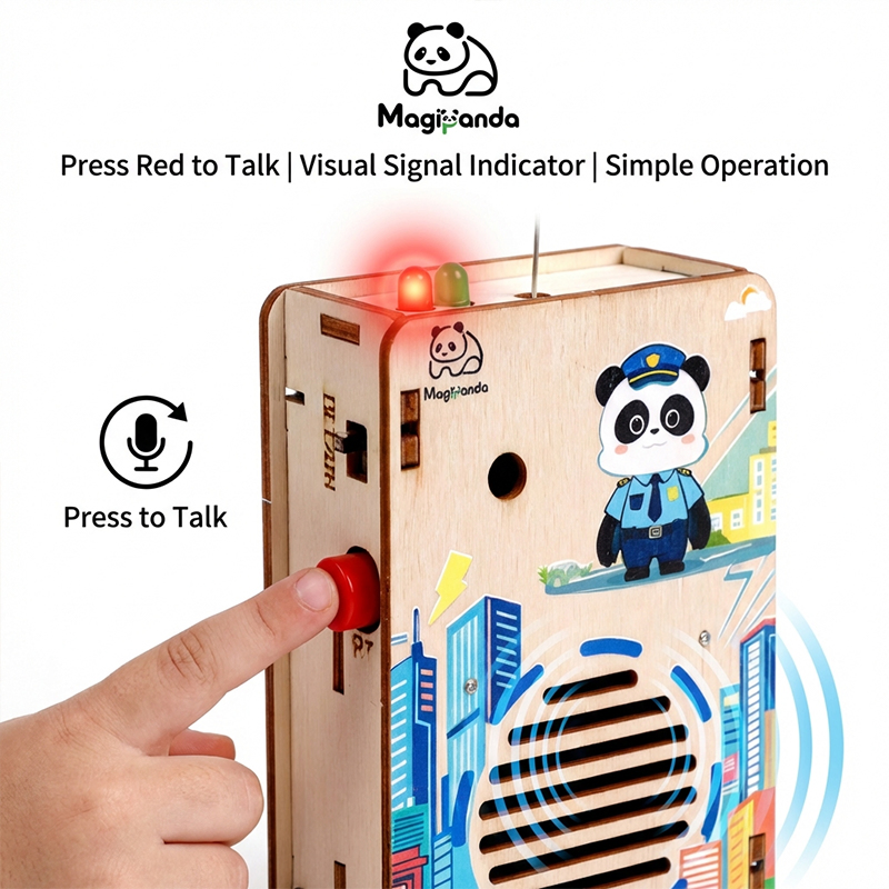 DIY Stem Walkie Talkie Model Science Kit Wooden Educational Gift for Kids
