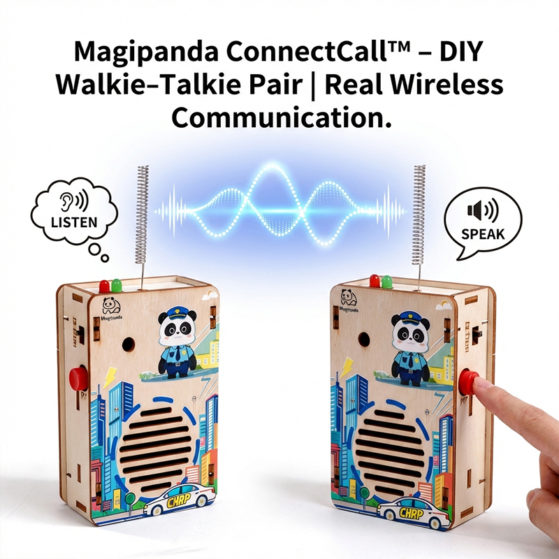 DIY Stem Walkie Talkie Model Science Kit Wooden Educational Gift for Kids