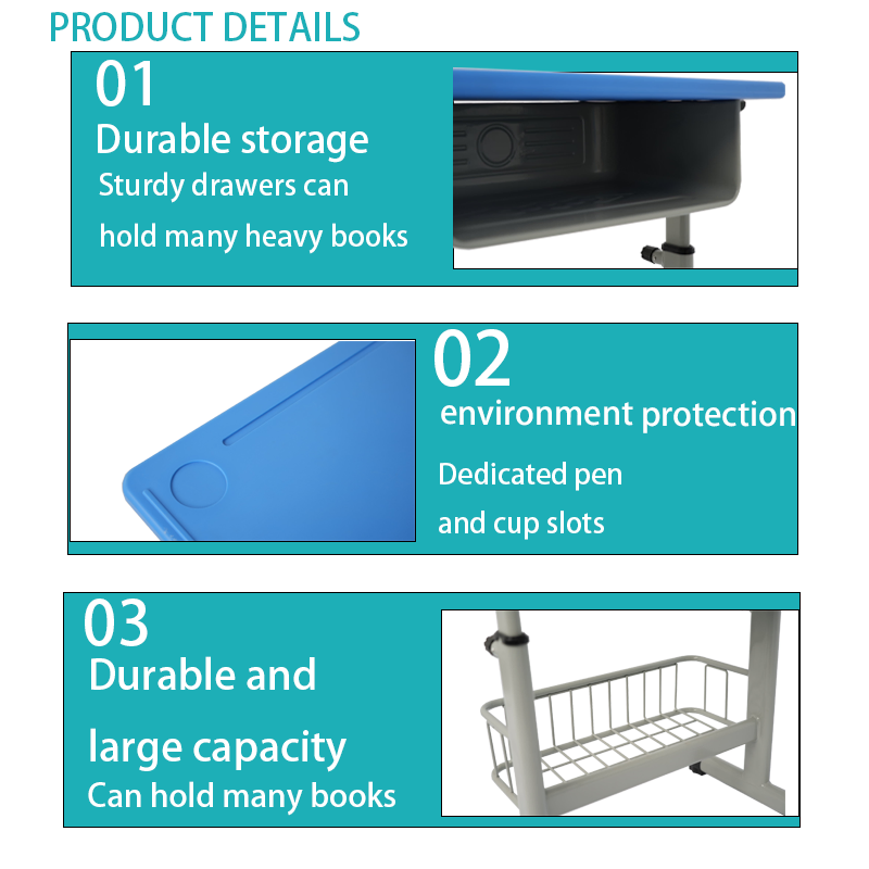 Adjustable High Strength Classroom Ergonomic Plastic School Furniture
