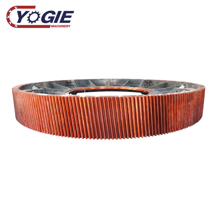 Luoyang Yogie Custom Large and Heavy Duty High Quality Helical Ring Gear Rotary Kiln Segmented Girth Gear