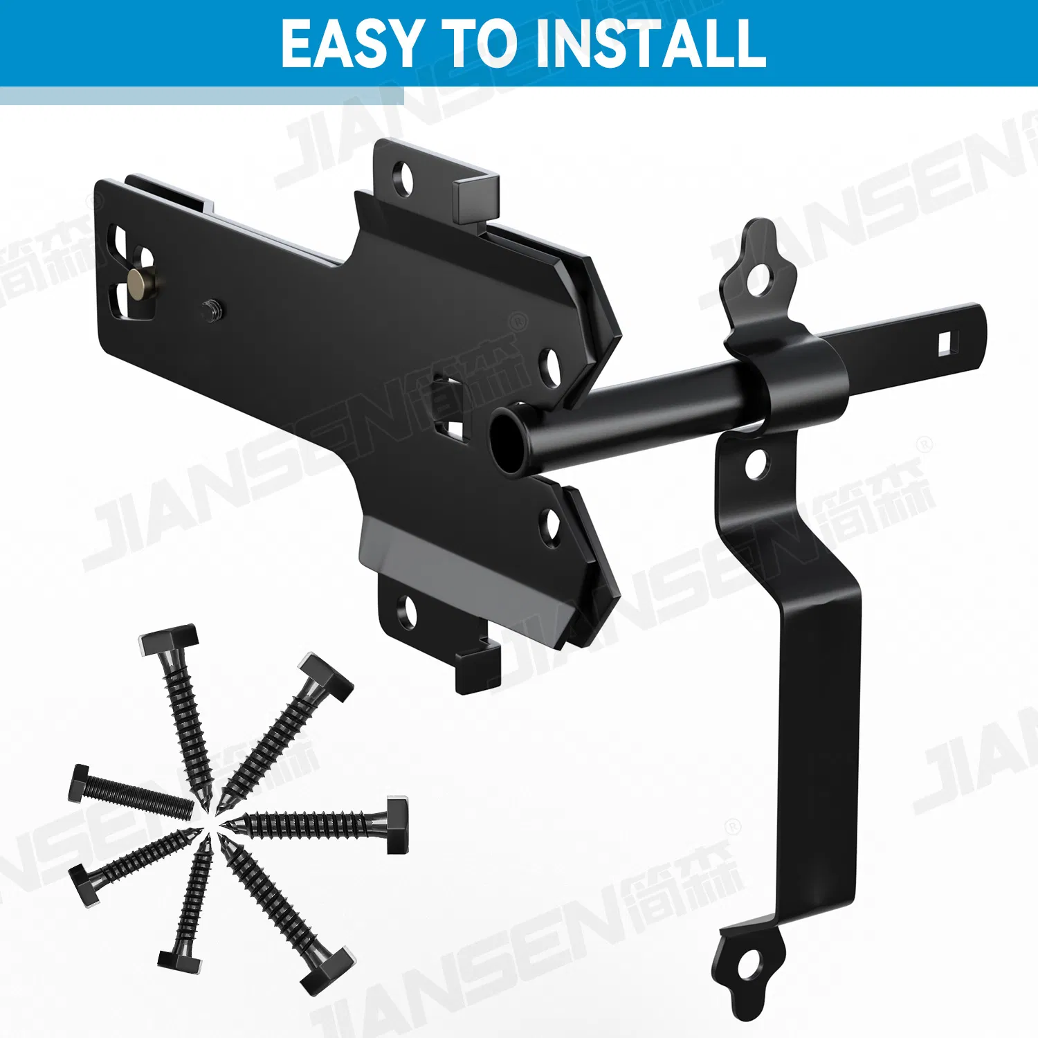 Traditional Heavy Duty Wood Gates Hardware Sets Decorative Fence Hardware Kit Gate Hardware Sets Black Stainless Steel for Outdoor Doors