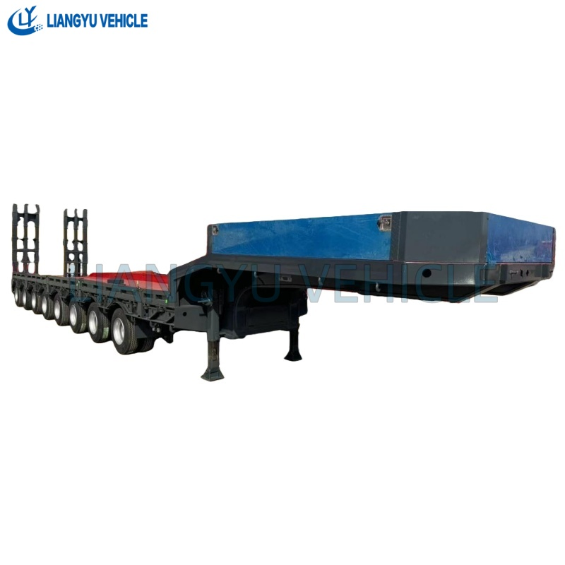 8 Axle Extendable Lowbed Trailer 80-120 Ton Extendable Lowboy Semi Trailer for Sale for Oversized Cargo Project Loads