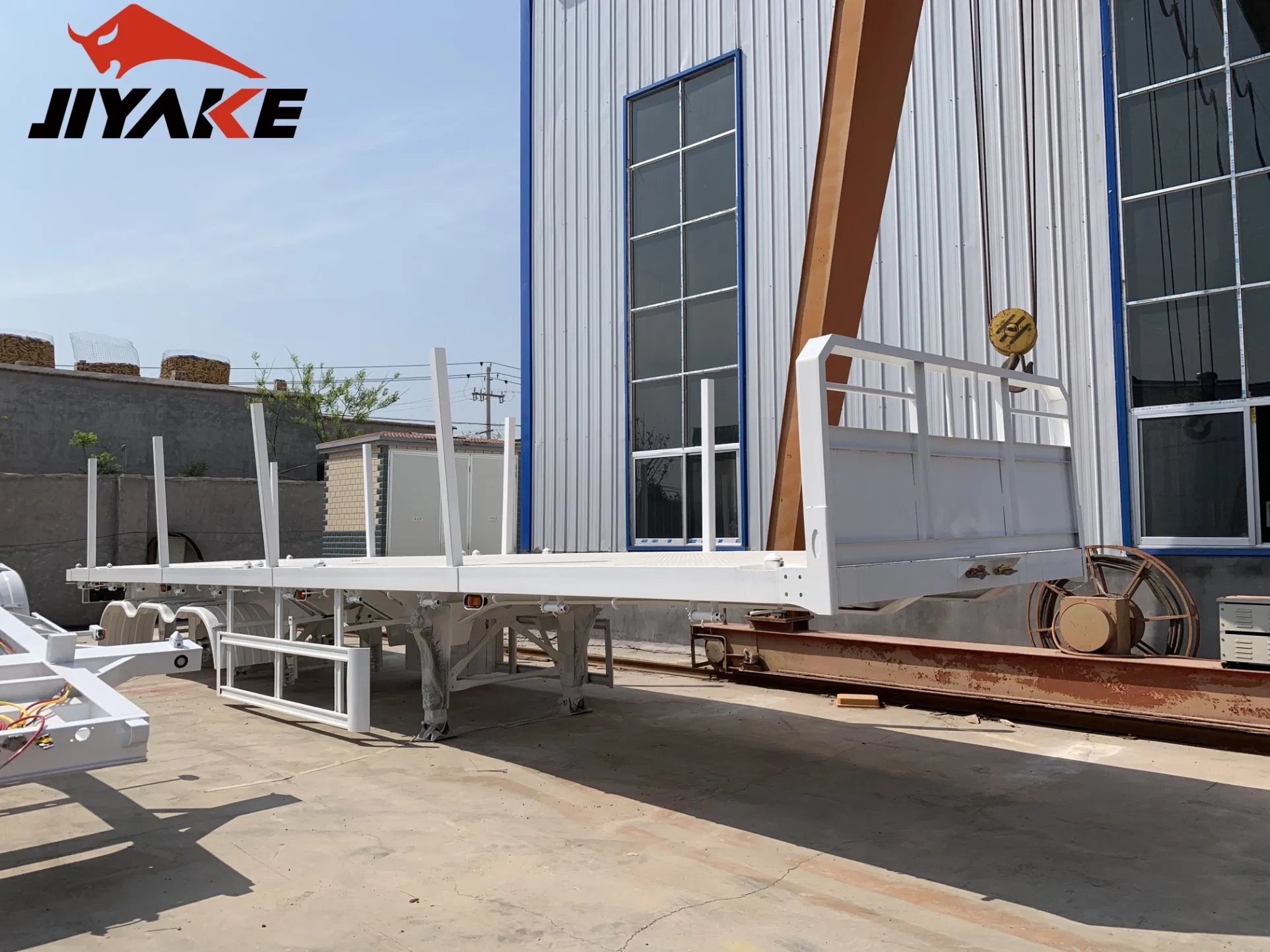Flatbed Trailer 3 Axles 40 Feet Container Semi Trailer