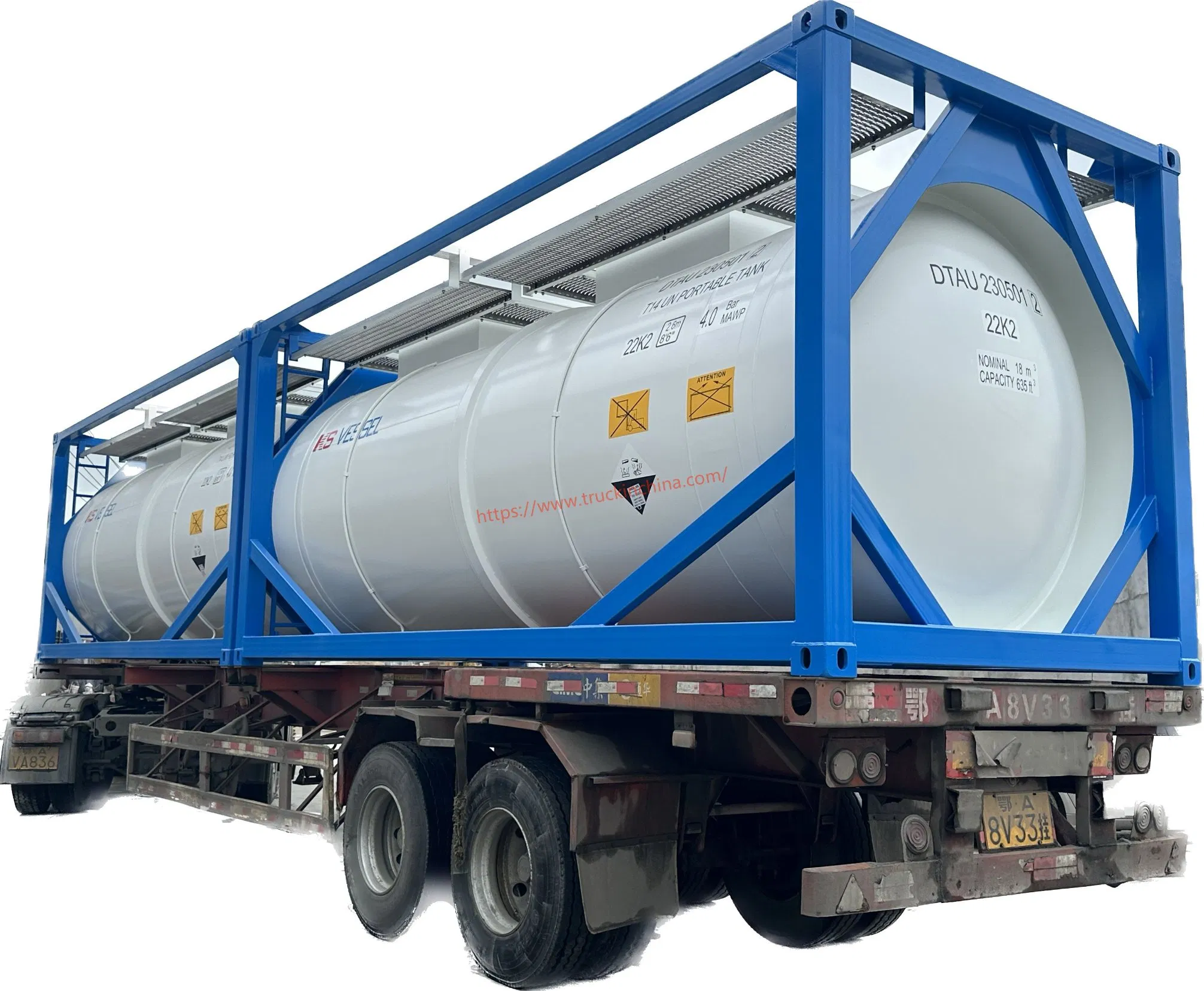 20 Feet 18000 Litres Hydrochloric Acid, Sulphuric Acid Isotank BV ASME ISO Un Portable T14 Acid Tank Container