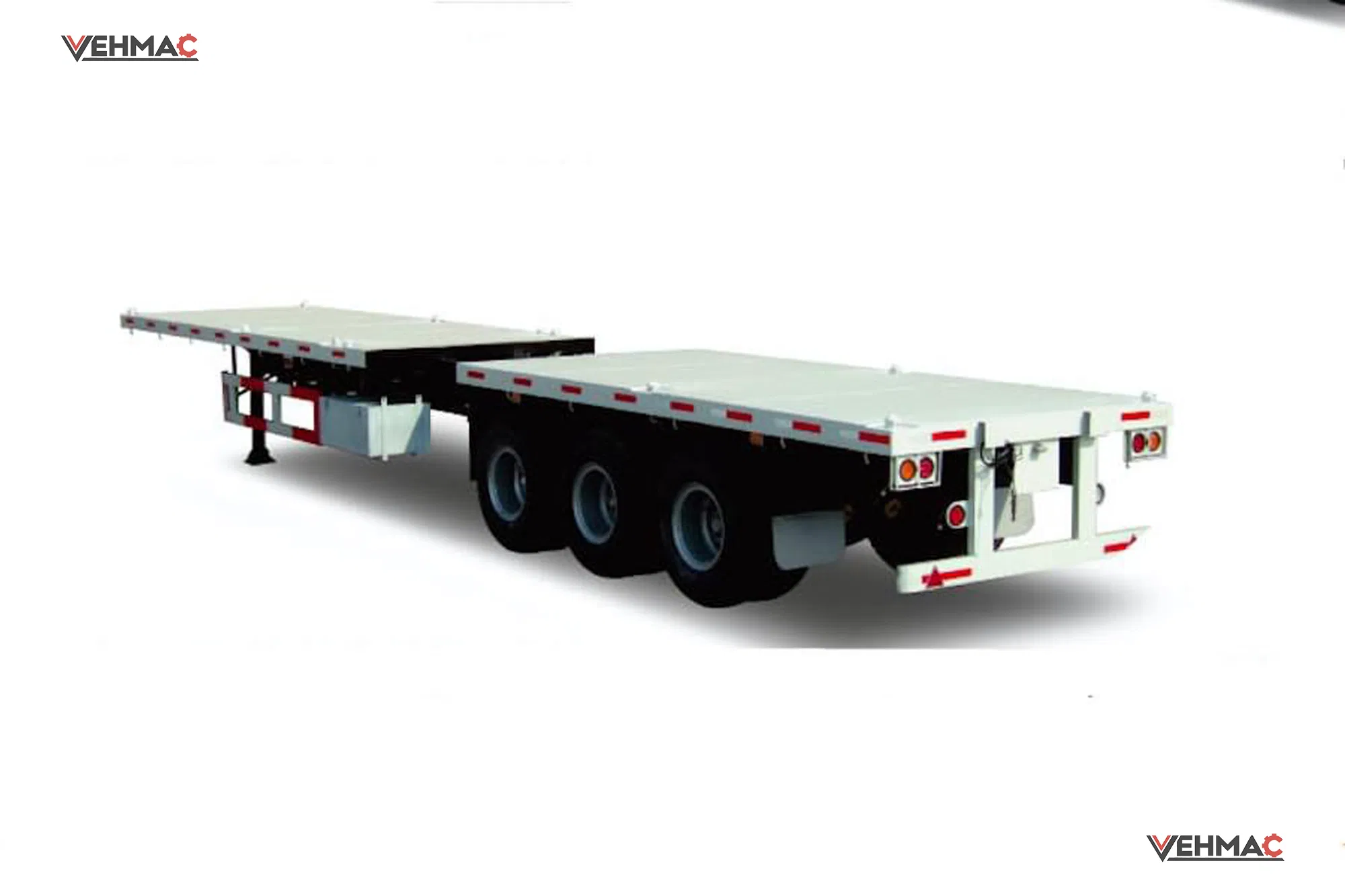 3 Axle 50t Heavy Load Freight Logistics Flatbed Chassis Semi-Trailer Truck