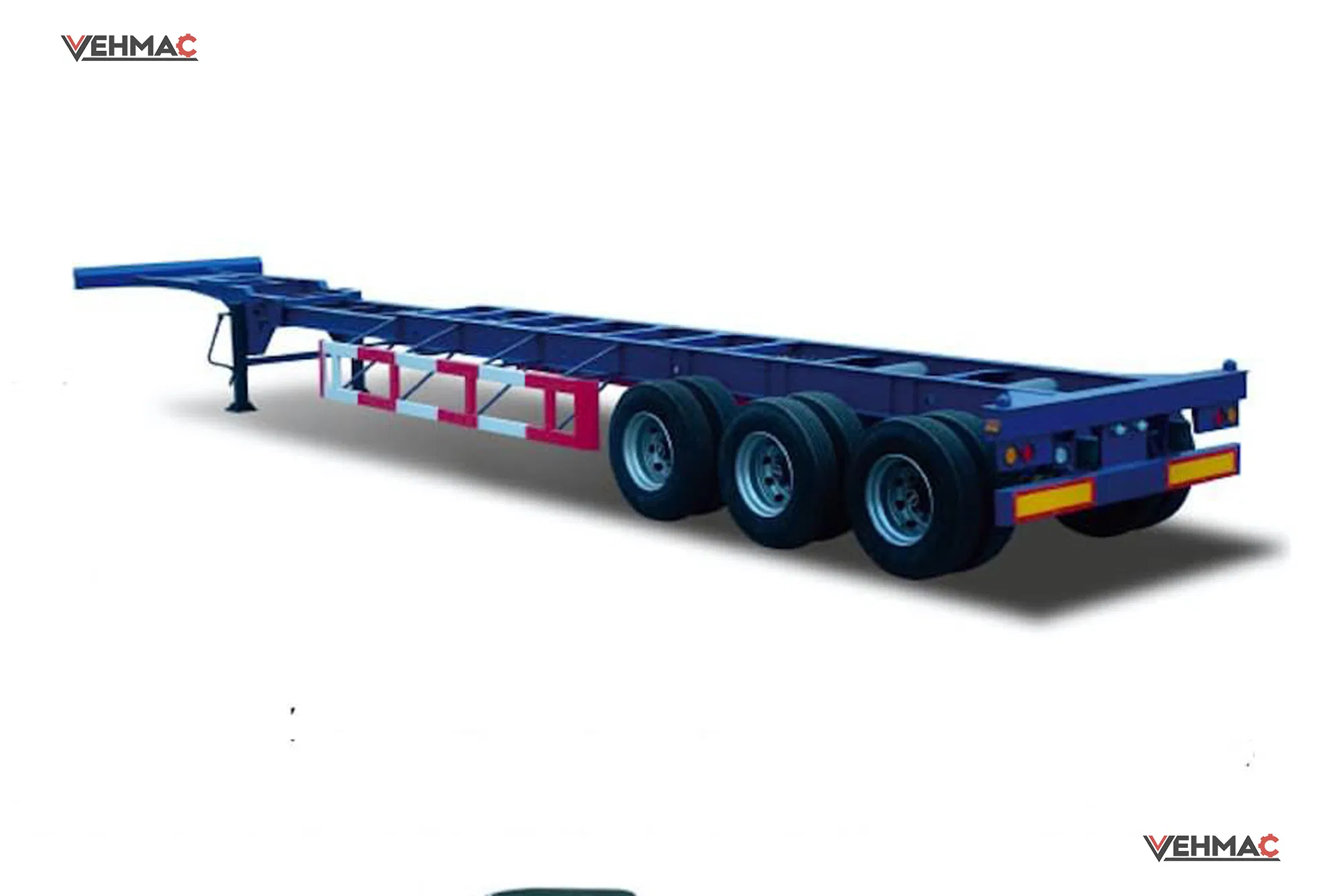 3 Axle 50t Heavy Load Freight Logistics Flatbed Chassis Semi-Trailer Truck