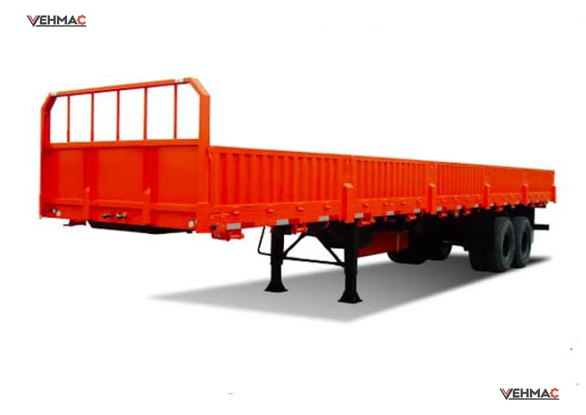 3 Axle 50t Heavy Load Freight Logistics Flatbed Chassis Semi-Trailer Truck