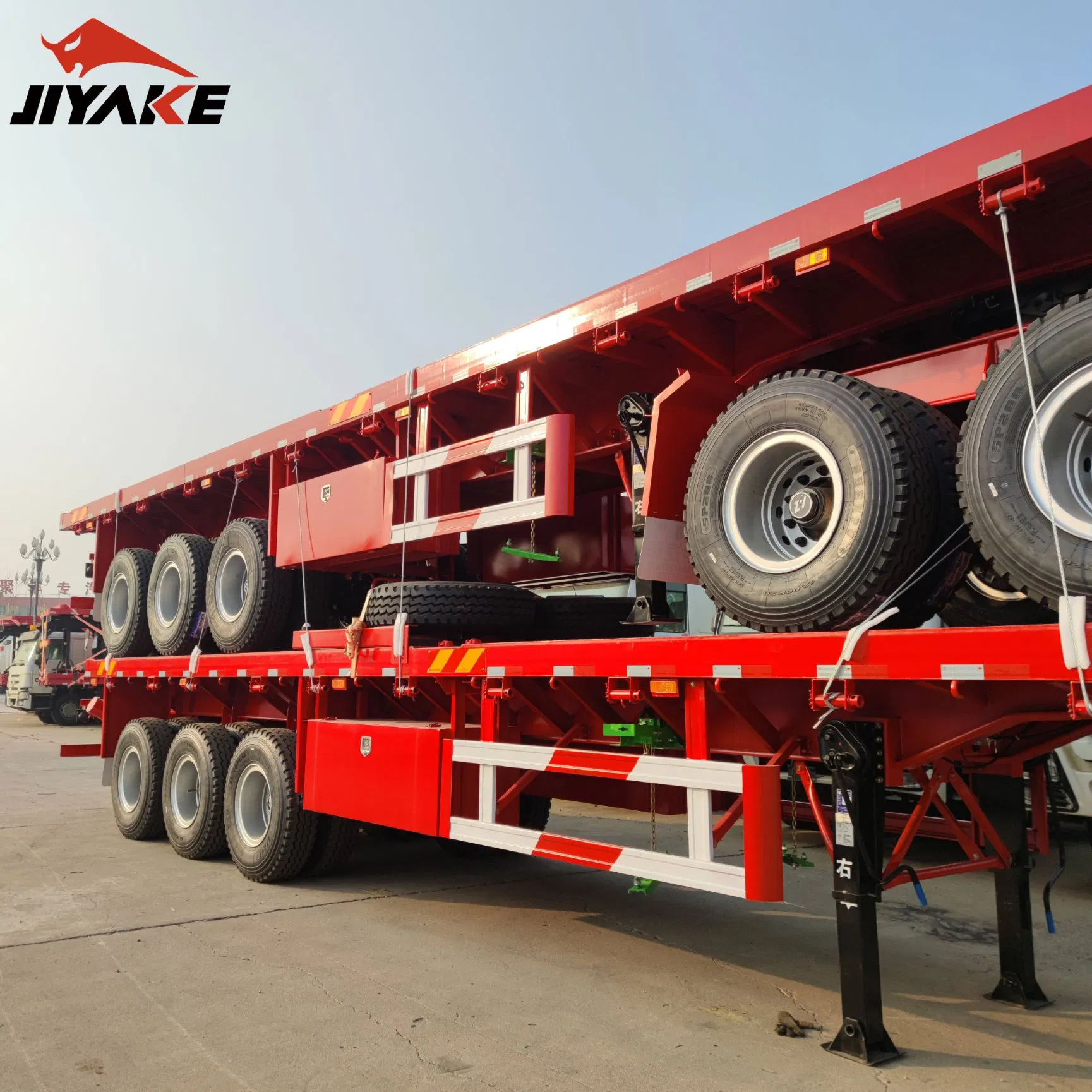 Flatbed Trailer 3 Axles 40 Feet Container Semi Trailer