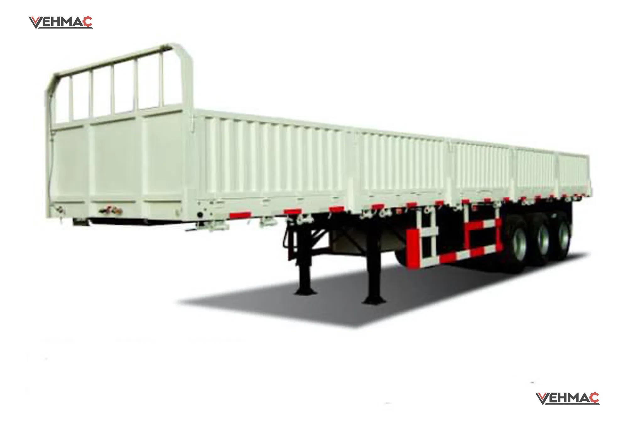 3 Axle 50t Heavy Load Freight Logistics Flatbed Chassis Semi-Trailer Truck