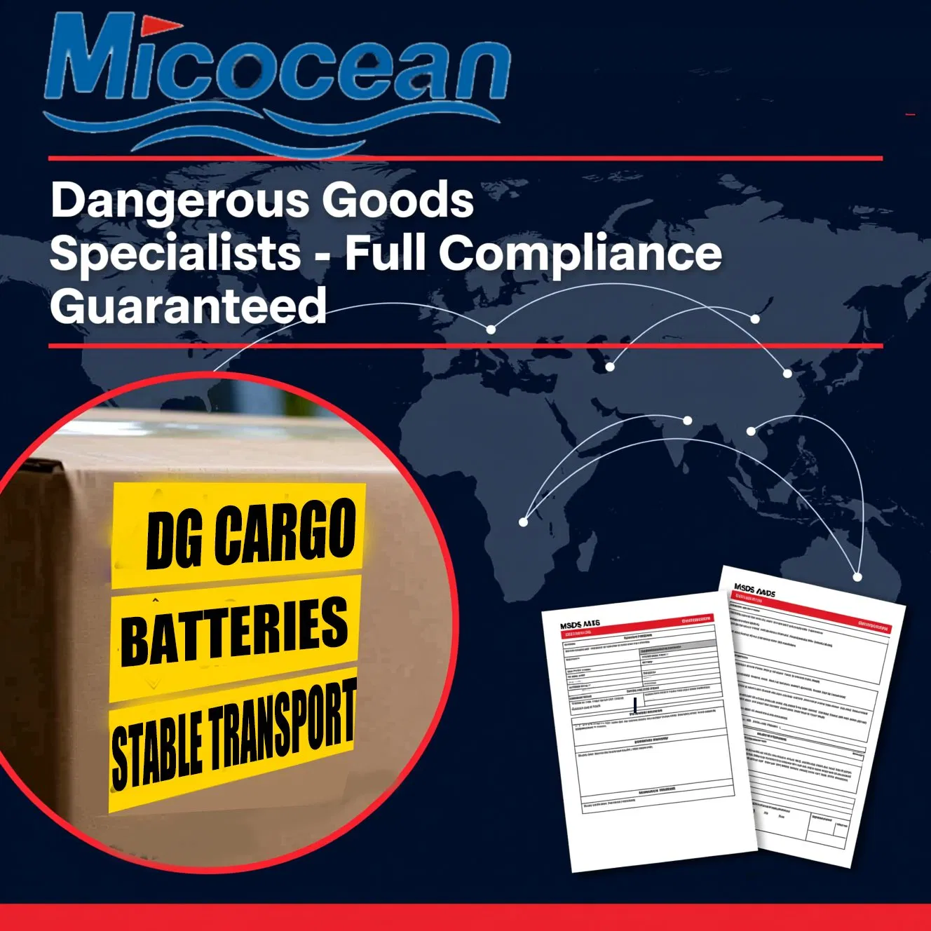 Dg Cargo Battery Shipping Agent From China to Worldwide DDP Door-to-Door Service Class 9