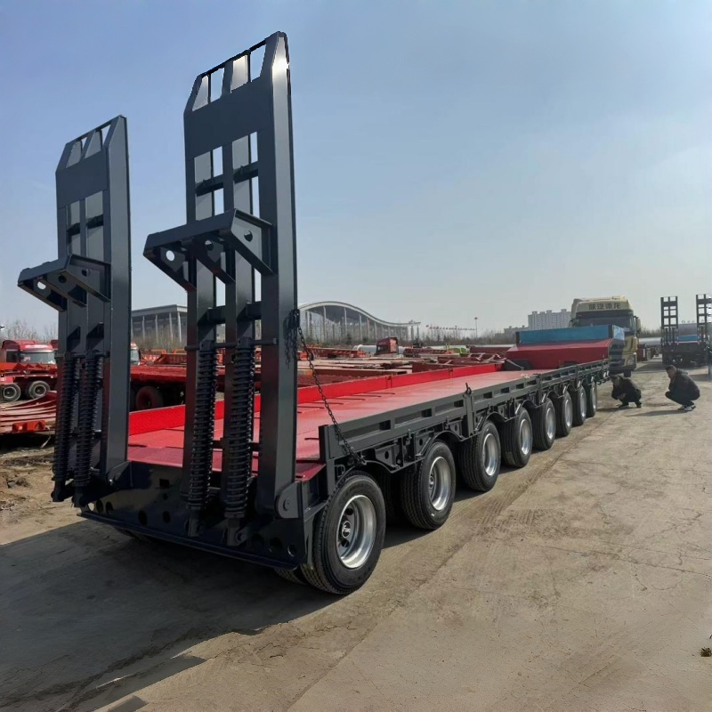 8 Axle Extendable Lowbed Trailer 80-120 Ton Extendable Lowboy Semi Trailer for Sale for Oversized Cargo Project Loads