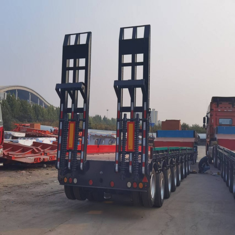 8 Axle Extendable Lowbed Trailer 80-120 Tons Capacity Telescopic Semi Trailer for Project Cargo Heavy Machinery Oversized Loads on Sale