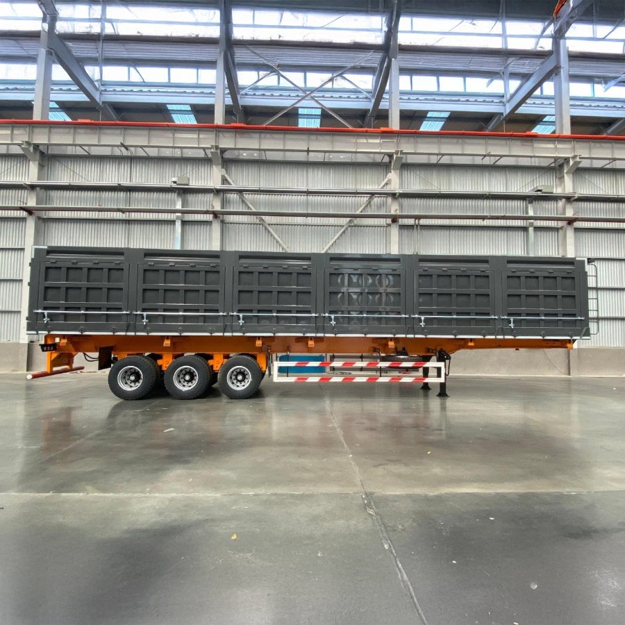 High Quality Volume 37 M³ Side Discharge Tipping Dump Semi Trailer Used for Soil Transport