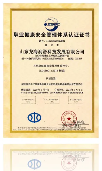 Longhai ISO 9001 quality management system certification