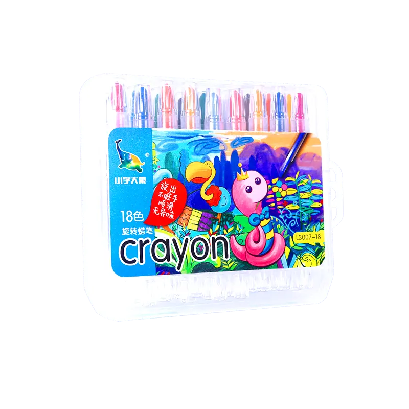Cheap Art Fan L3007-18/L3061-18 OEM Twistable Crayons 18-color Box & PVC Bag Suppliers, LPS
