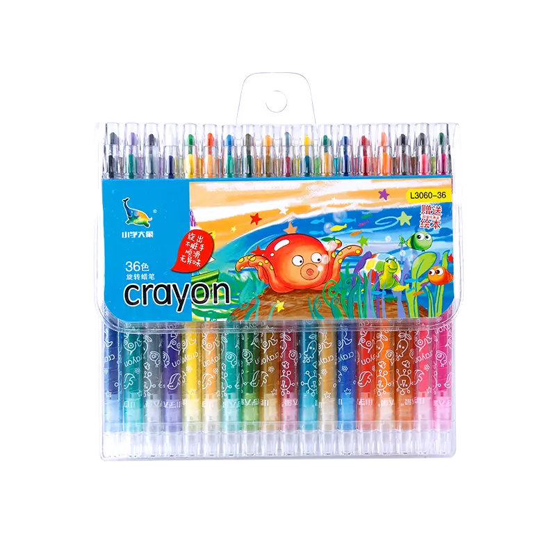 Cheap Art Fan L3005-36/L3060-36 OEM Twistable Crayons 36-color Box & PVC bag Suppliers, Factory