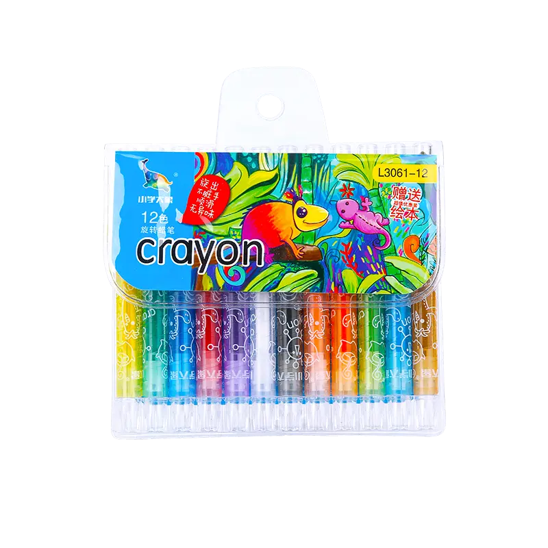 ODM Art Fan L3007-12/L3061-12 OEM Twistable Crayons 12-color Box & PVC Bag Supplier, Lepusheng