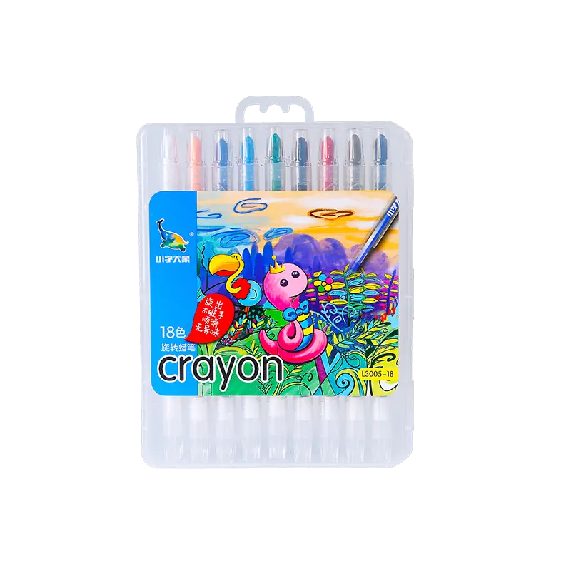 China Art Fan L3005-18/L3060-18 OEM Twistable Crayons 18-color Box & PVC Bag Exporter, Lepusheng