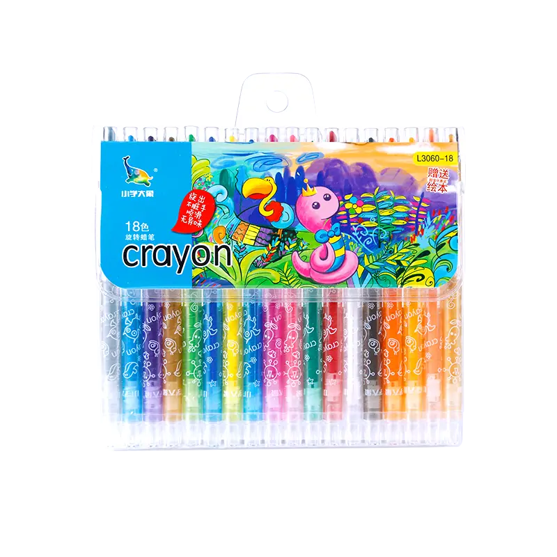 China Art Fan L3005-18/L3060-18 OEM Twistable Crayons 18-color Box & PVC Bag Exporter, Lepusheng