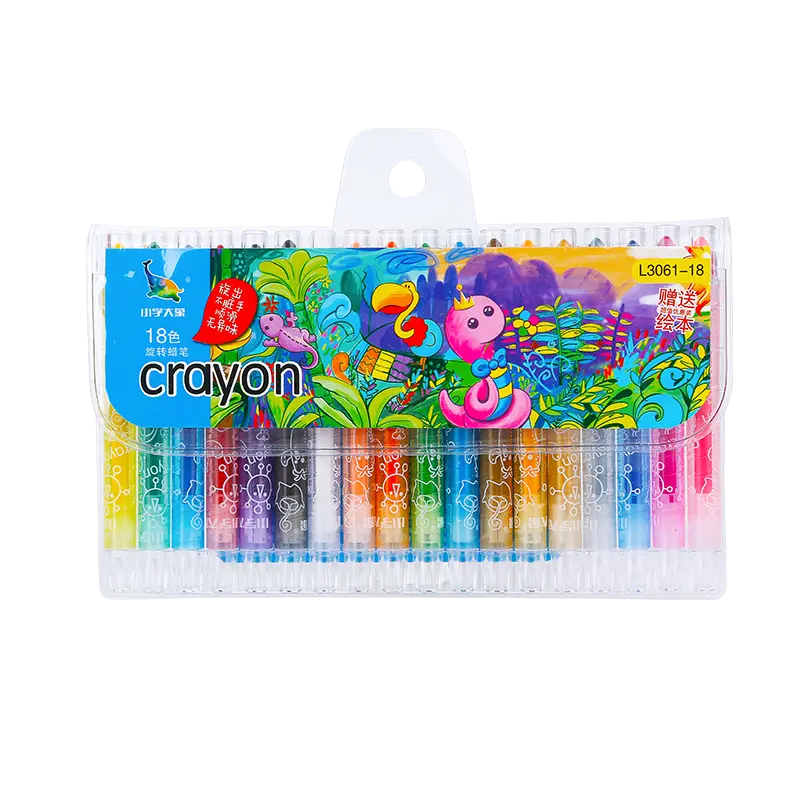 Cheap Art Fan L3007-18/L3061-18 OEM Twistable Crayons 18-color Box & PVC Bag Suppliers, LPS