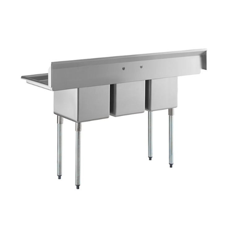 Stainless Steel Three Compartment Commercial Sink Triple Sink for Commercial Kitchen