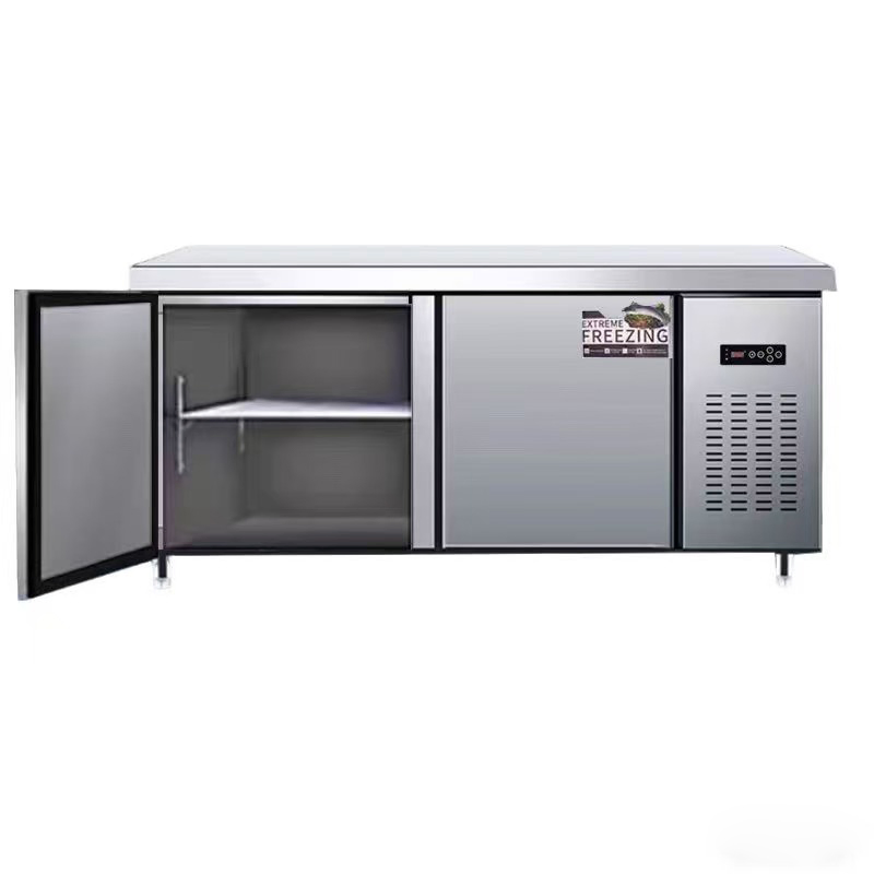 Sanitary Stainless Steel Kitchen Prep Worktable with Donper Compressor for Hospital Kitchens