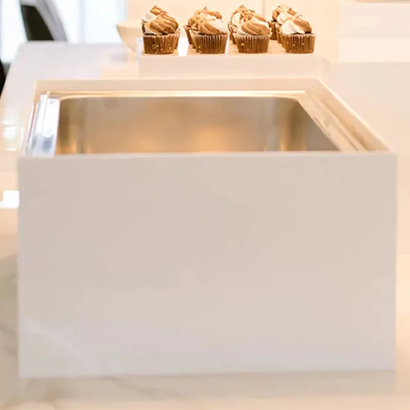 Acrylic Chafing Dish Guard KD White Catering Buffet Display Food Stand Chafer Wind Food Warmer Cover