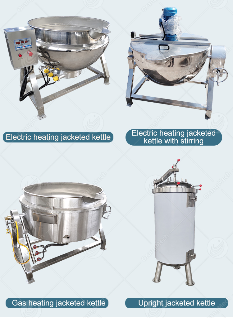 Electric Steam Cook Pot Tilting Boiler Soup Stock Kettle Industrial Gas Sauce Cooking Machine