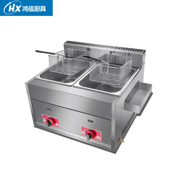 Commercial 8L+8L Double tank Gas Deep Fryer French Fries Machine Chicken Donut Fryer Restaurant Equipment
