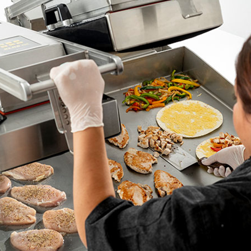 Automatic Clamshell Burger Grill Programmable Electric Two Sided Cooking Griddle Fast Heating Machine for KFC Mcdonalds Kitchen