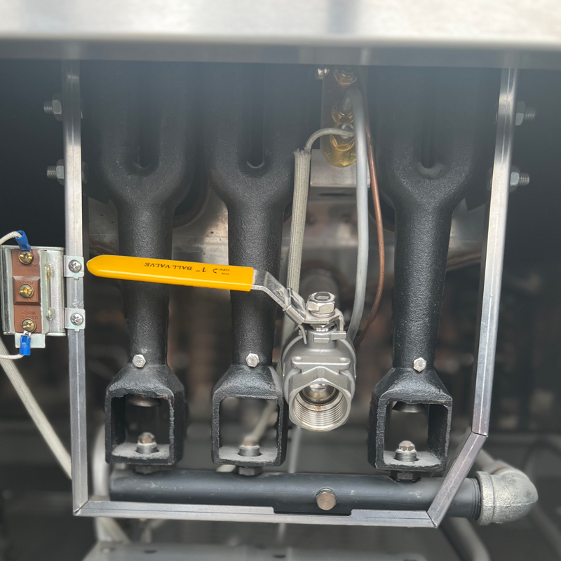 Heavy-Duty Stainless Steel 50L Gas Style Dual Tank Commercial Deep Fryers with Cabinet for Meat, Seafood, Chips, Cookies, Donuts