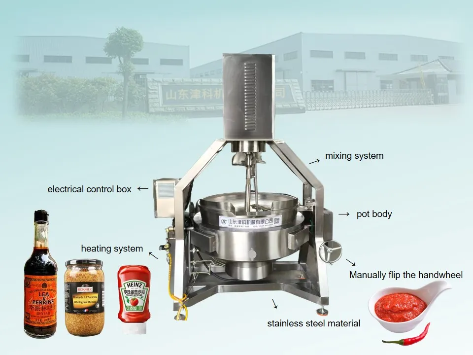 Commercial Jacketed Kettle Cooking Pot Boiling Pan Machine for Industrial Food Preparation