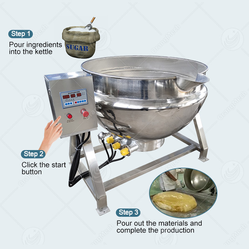 Electric Steam Cook Pot Tilting Boiler Soup Stock Kettle Industrial Gas Sauce Cooking Machine