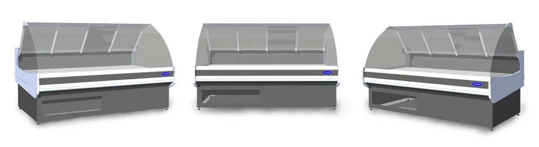 Supermarket Butchery Chiller Horizontal Commercial Salad Fresh Deli Meat Fish Sushi Food Chicken Counter Display Freezers & Fridges for Sale