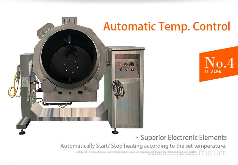 Gas Heating Cooking Machine Robot Automatic Hotel Cooking Pot with Mixer