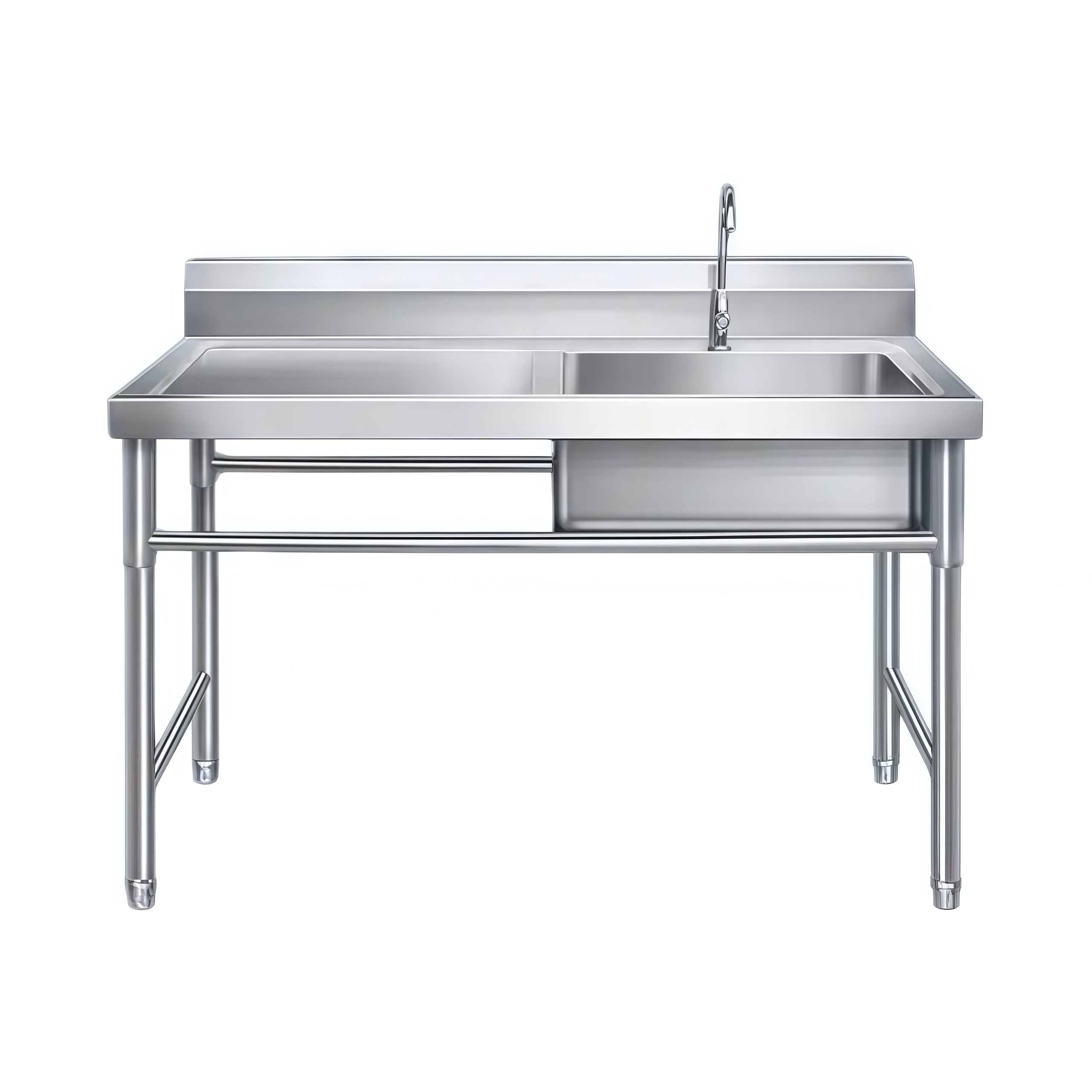 Customizable Stainless Steel Commercial Extra-Large Three-Compartment Sink for Kitchens, Restaurants, and Public Spaces