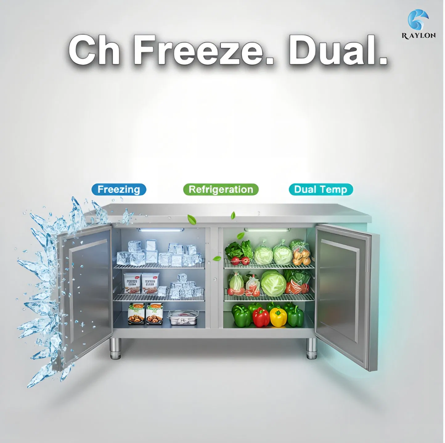 Commercial Refrigerated Prep Worktable Stainless Steel for Bakery