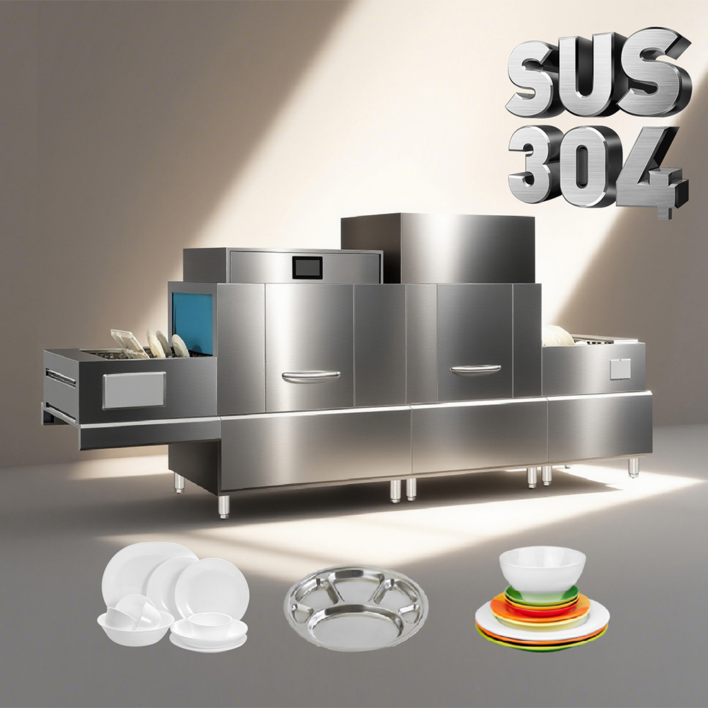 Automatic Drying Conveyor Lavavajillas Belt Dishwasher Large Commercial Industrial Dishwashing Machine Canteen Hotels Stainless