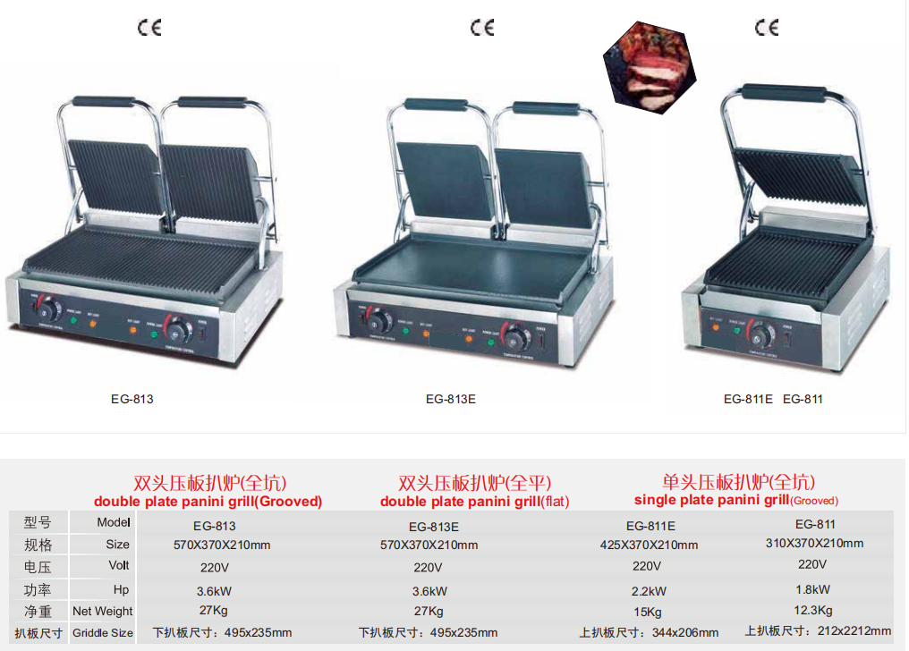 Commercial Price Sanduicheira Burger Griddle Hamburger Sandwich Maker Gas Electric Indoor Contact Grill and Panini Press Machine