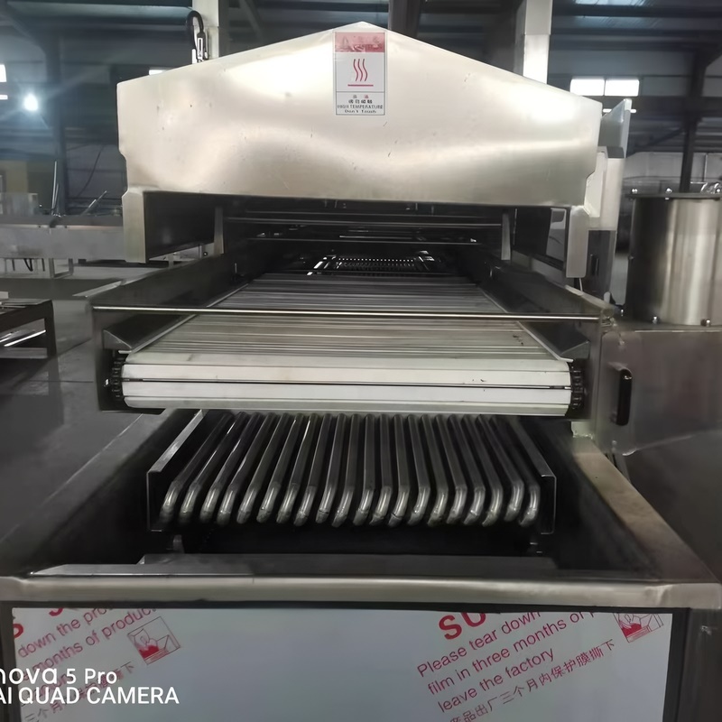 Continuous Automatic Potato Patty Chicken Nugget Hash Brown Meat Pie Strip Food Deep Frying Machine Line for KFC