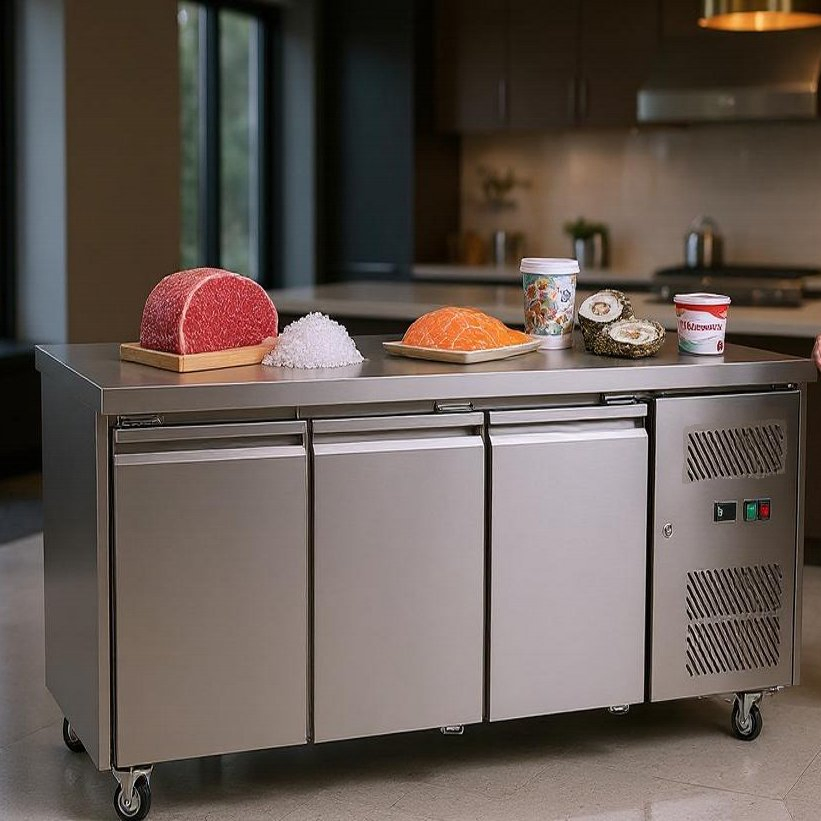 Gn3100 Series Commercial Stainless Steel Refrigerated Counter Chiller Freezer with Ventilated Cooling