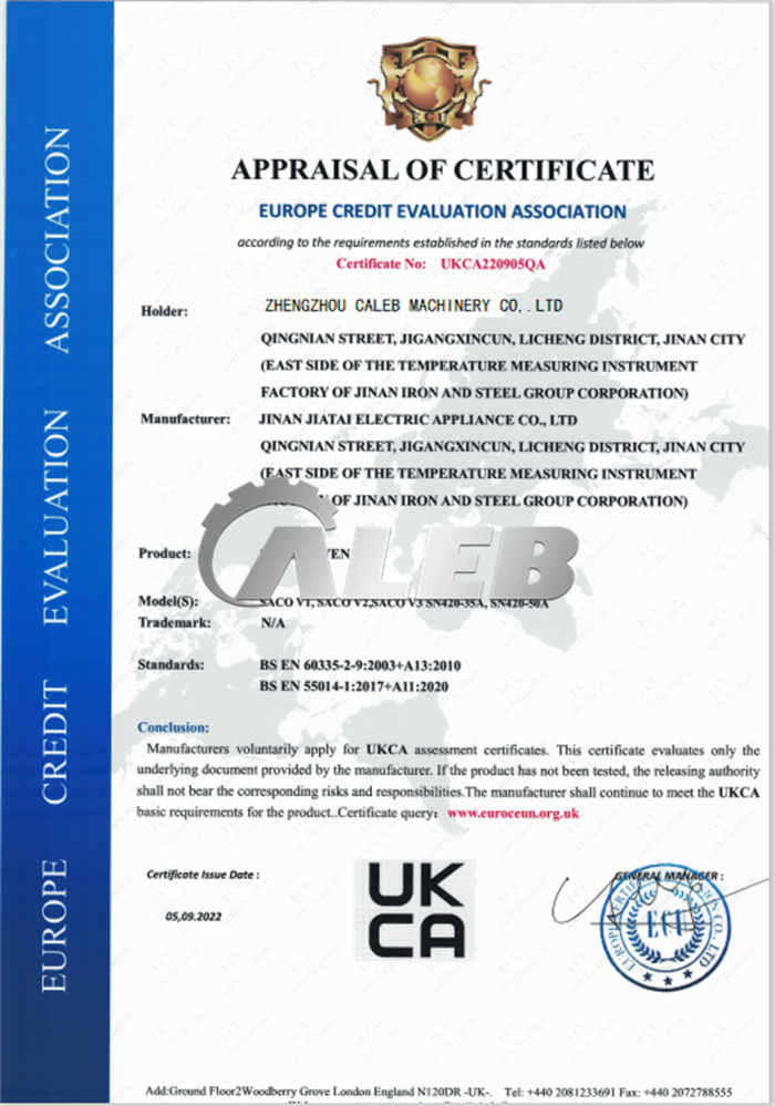 CE certification document