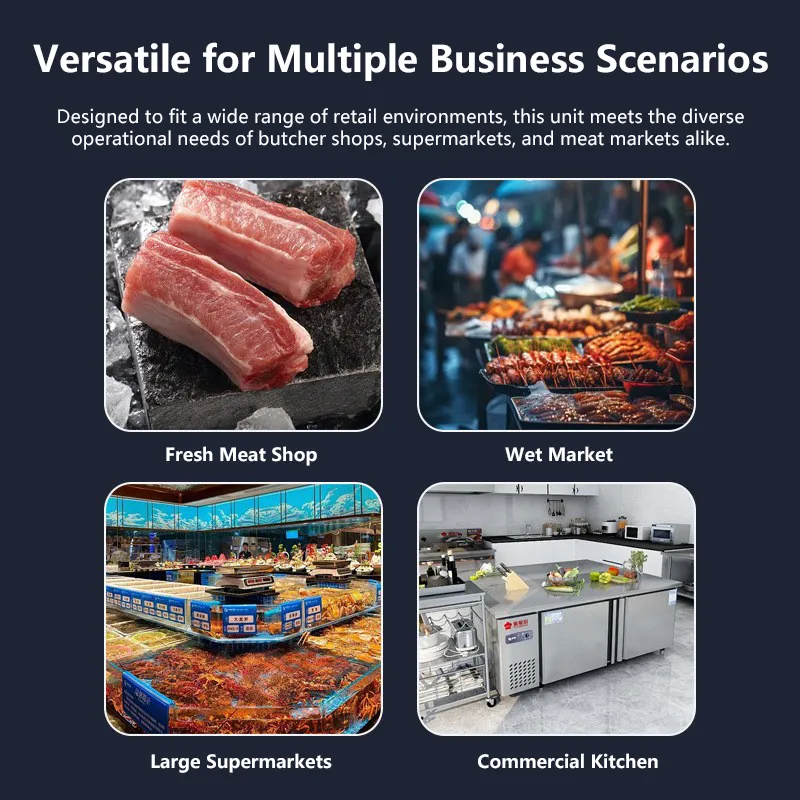 Hanging Fridge Fresh Meat Cabinet Meat Chiller Showcase Refrigerator Display Freezer Cases Shop Counter
