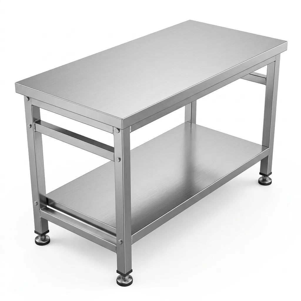 Commercial Grade Stainless Steel Worktable Heavy Duty Double Layer Modular Prep Table