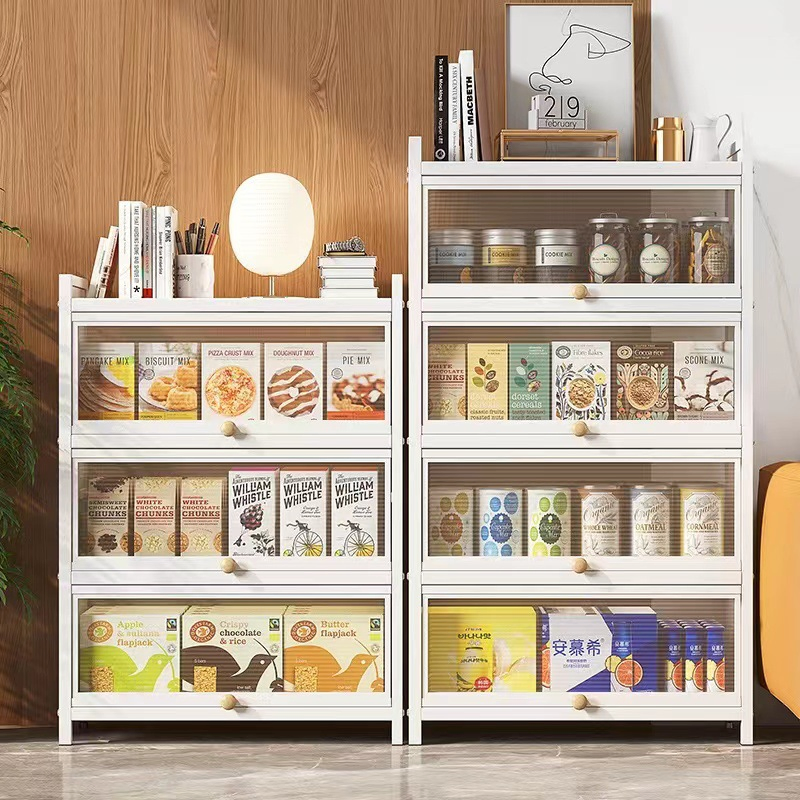 Carbon Light Kitchen Storage Cabinet, Multi-Layer Floor Storage Rack