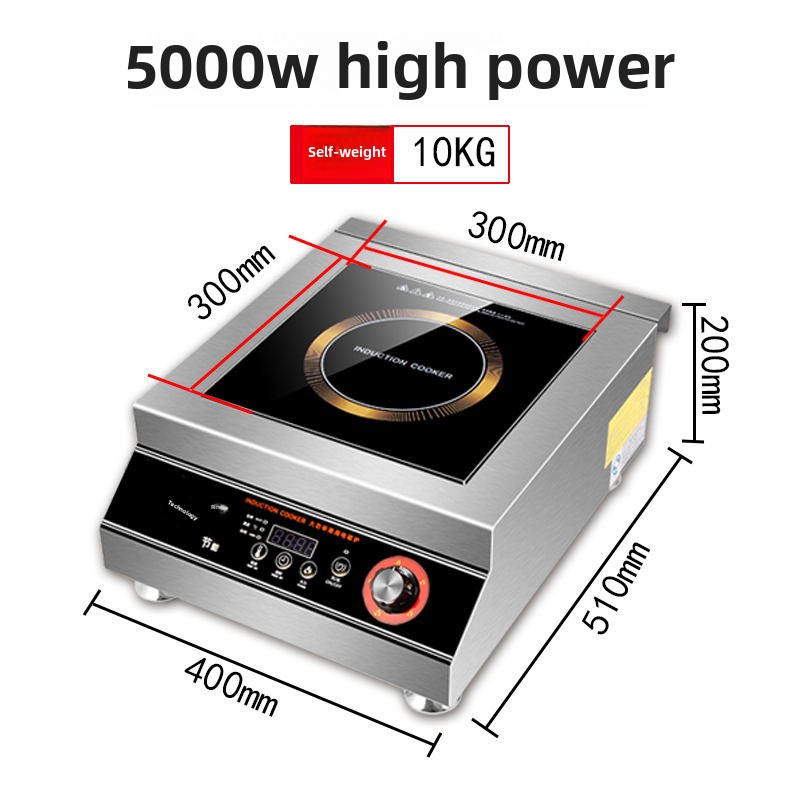 Commercial 5000W High Power Stainless Steel Electric Induction Cooker Direct Factory Outlet Soup Noodle Brine Table Canner