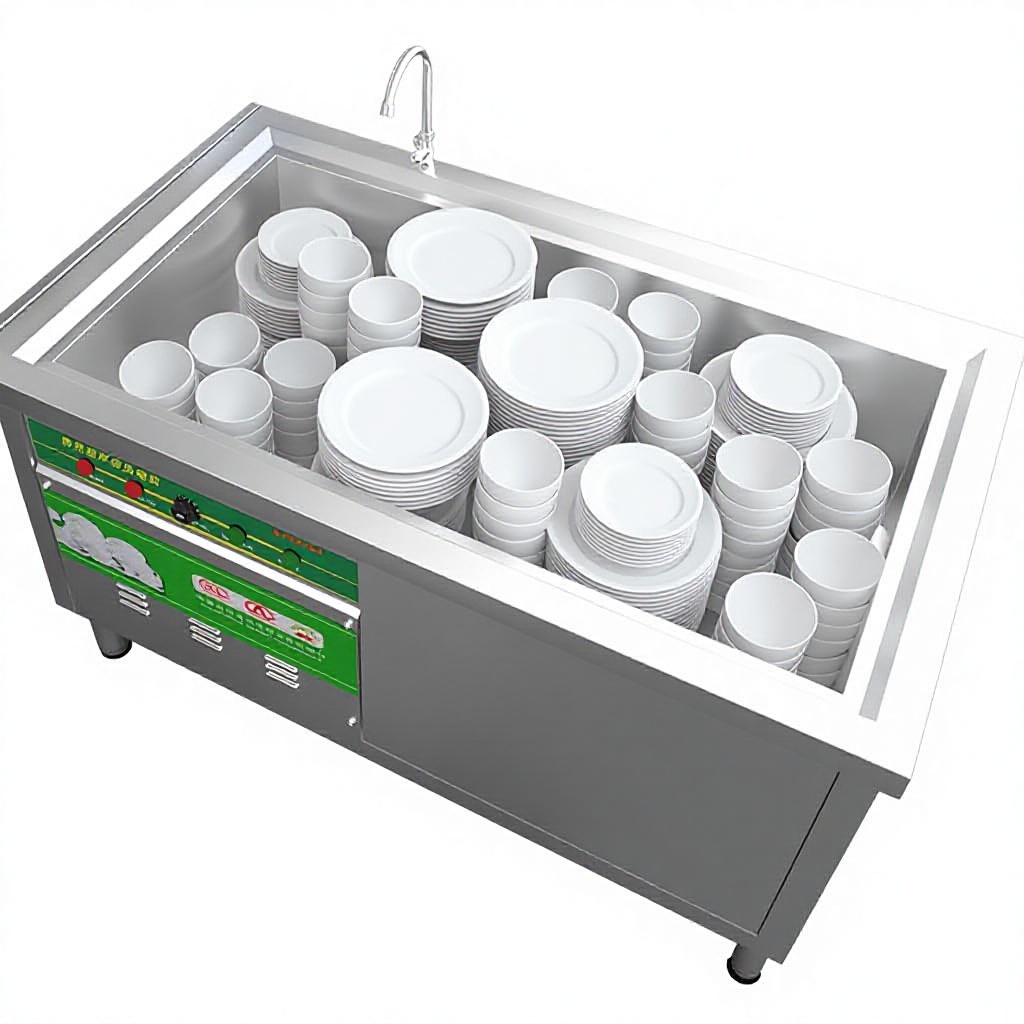Dunhuang SQ-60-80 Commercial Ultrasonic Fully Automatic Dishwasher for Restaurants Canteens &amp; Kindergartens