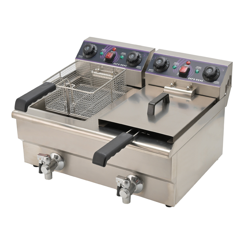 Restaurant Kitchen Double Tank Countertop Commercial Electric Deep Fryer 10L 10L Stainless Steel