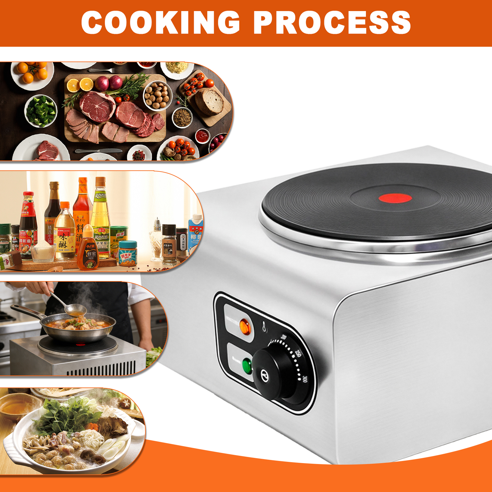 FY-239 Durable Single Induction Cooker Commercial Induction Cooktop Even Heating Simplifies Cleanup